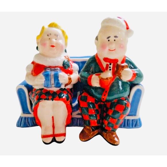 Christmas Salt & Pepper Set by Boston Warehouse Holiday Neighbors - Picture 1 of 9